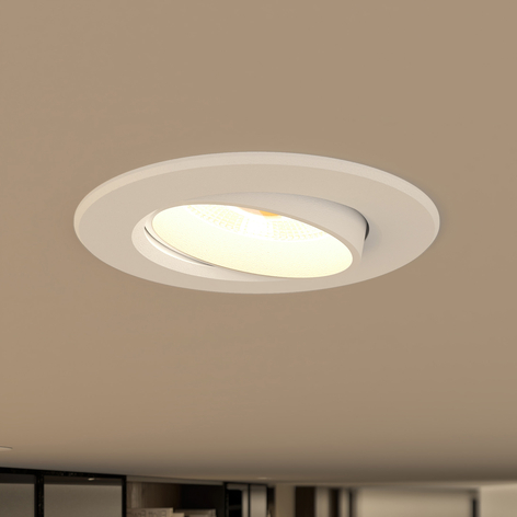 Prios Shima LED-Einbauleuchte, weiß, 3.000 K