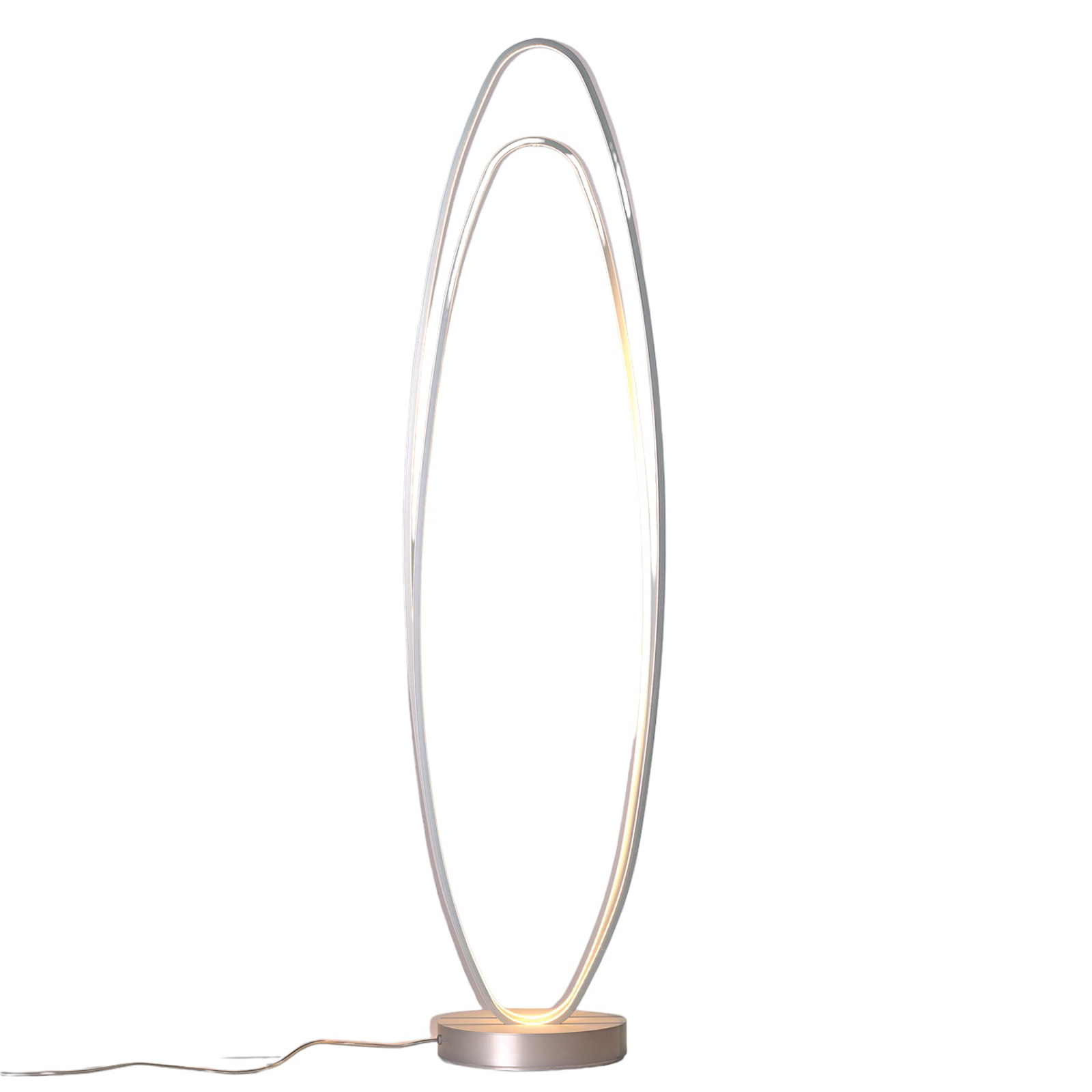 Ellipsvormige LED vloerlamp Flair, aluminium