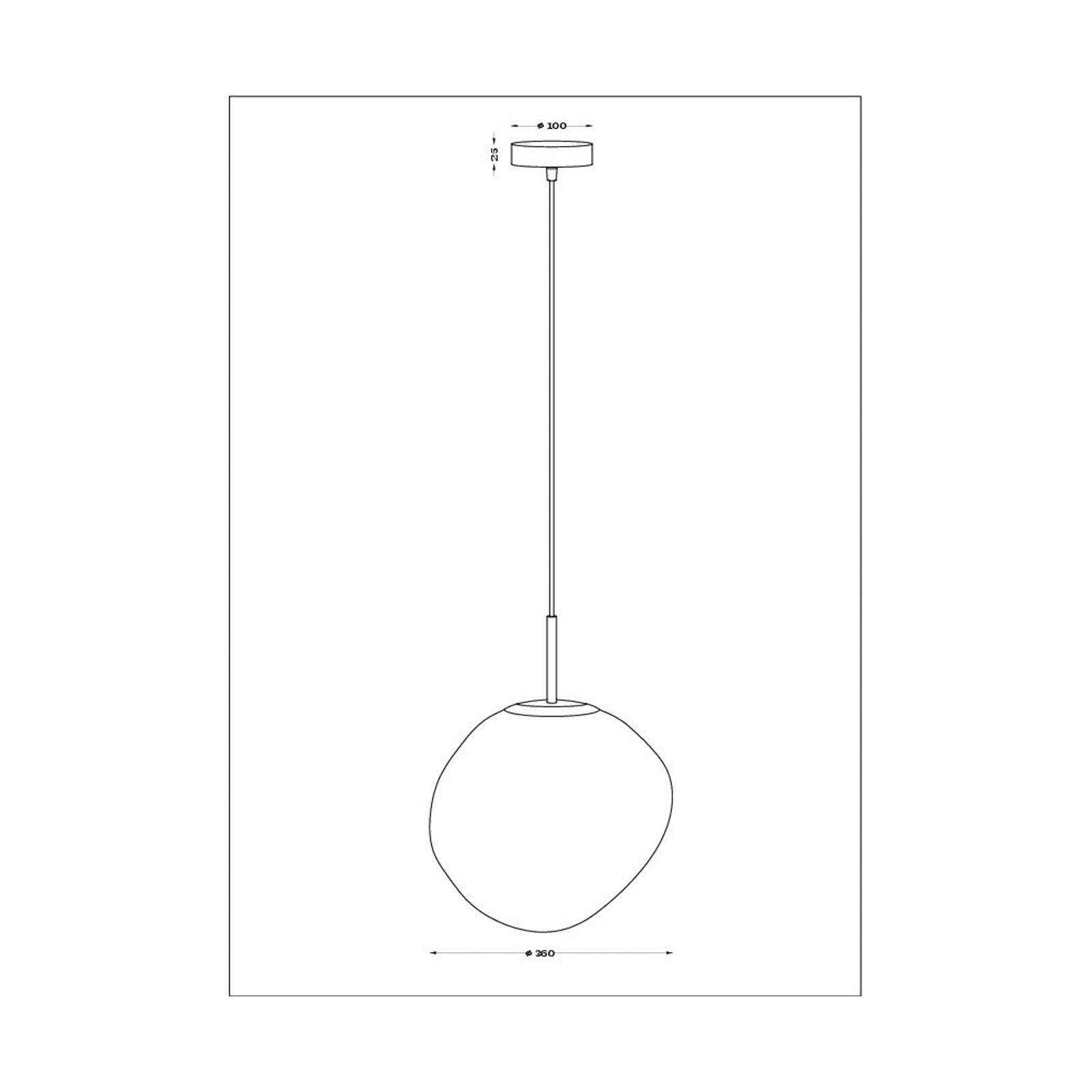 Závesné svetlo Canopus, strieborná farba, Ø 36 cm, sklo, E27