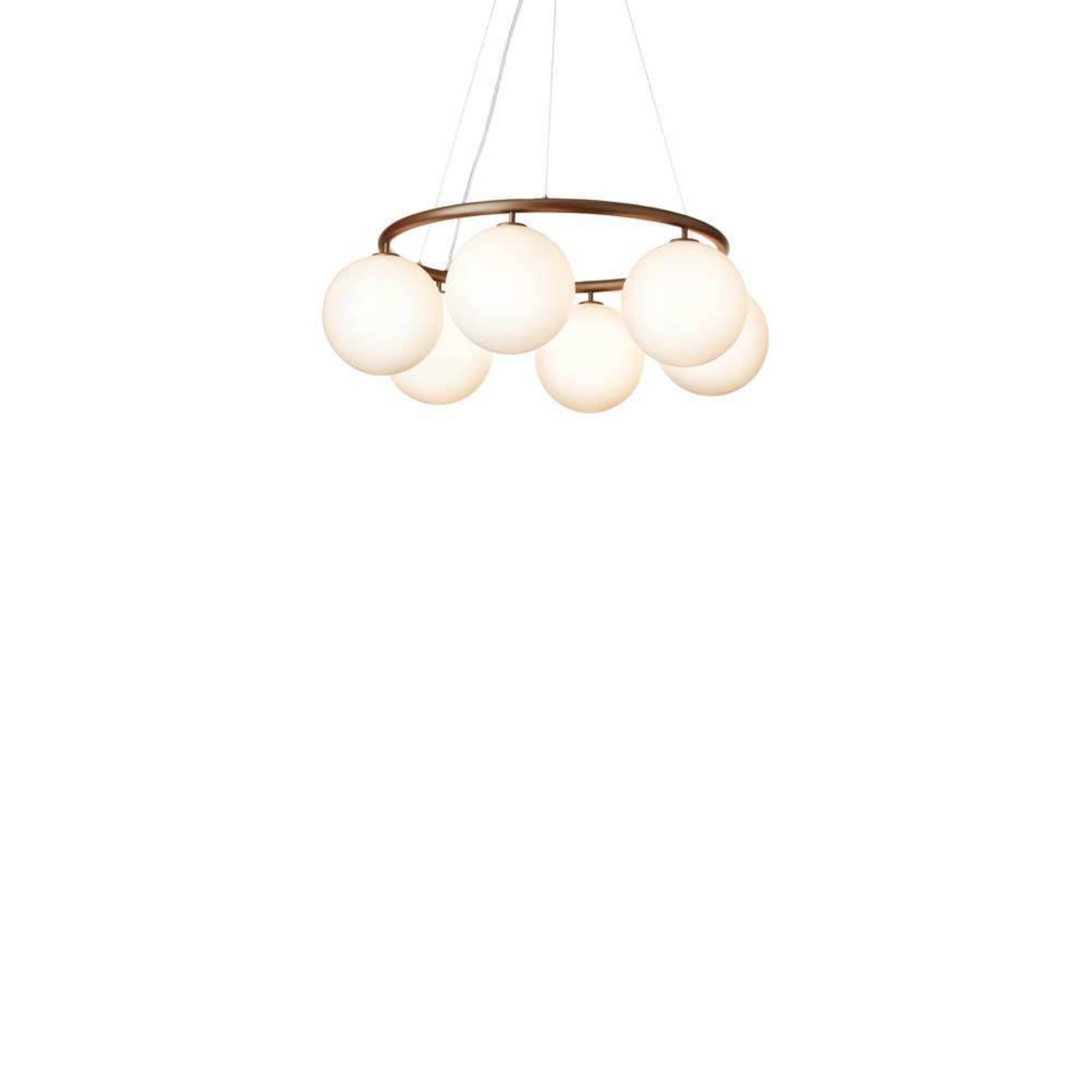 Miira 6 Circular Plafoniere Dark Bronze/Opal White - Nuura