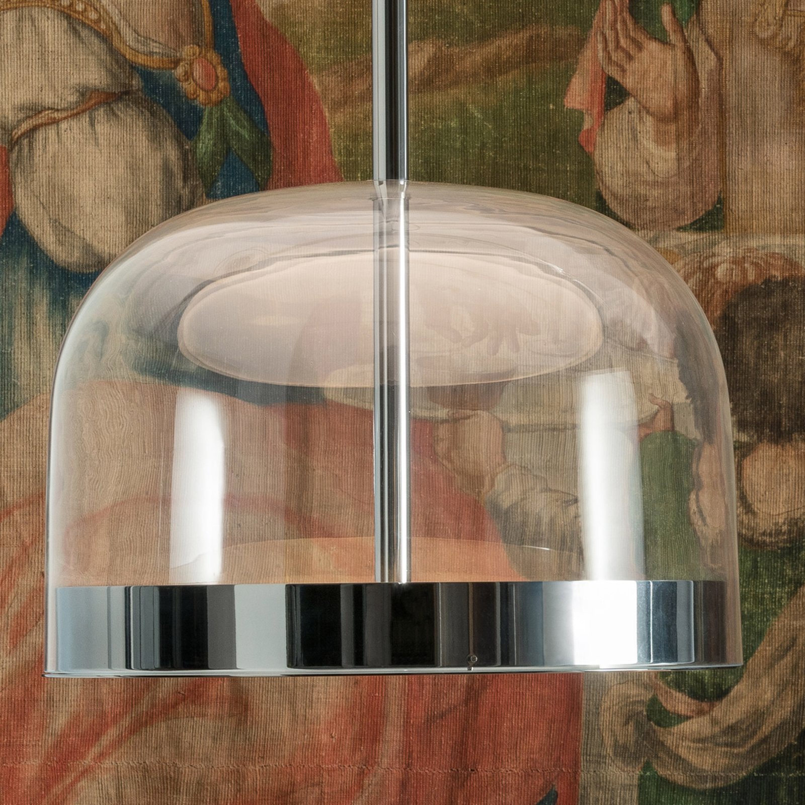 Koperkleurige LED hanglamp Equatore, 23,8 cm
