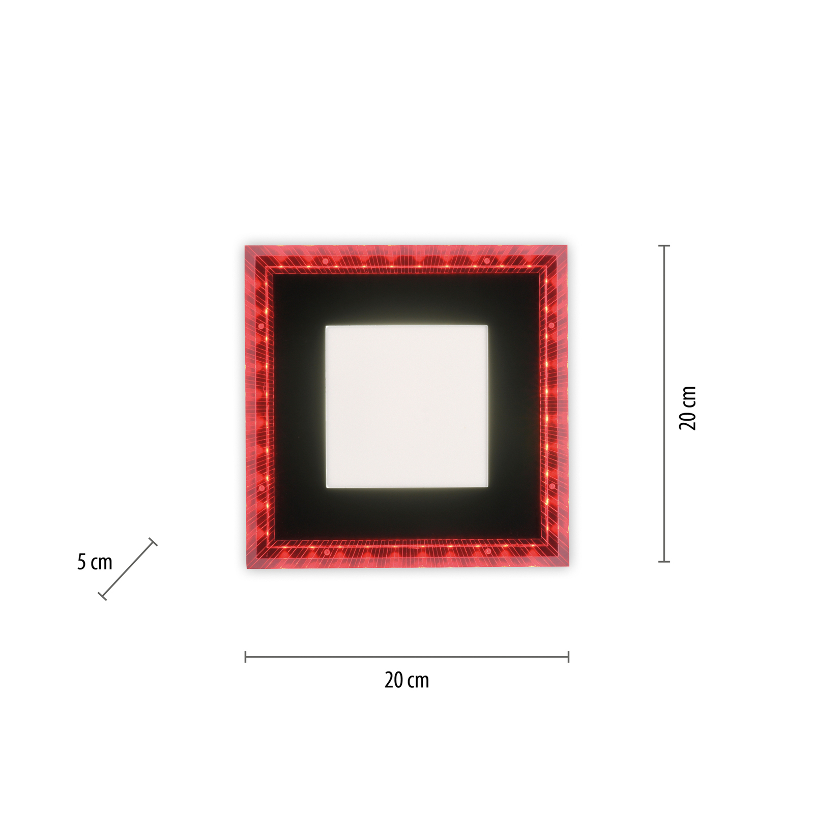LED svetlo Acri CCT RGB diaľkové ovládanie 20x20cm