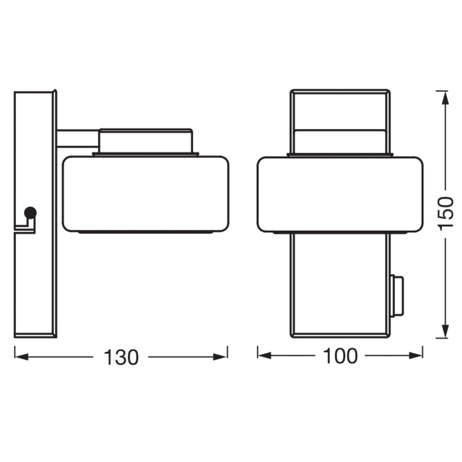 LEDVANCE LED φωτιστικό τοίχου Orbis Flame, 1-φωτιστικό, μαύρο, IP44