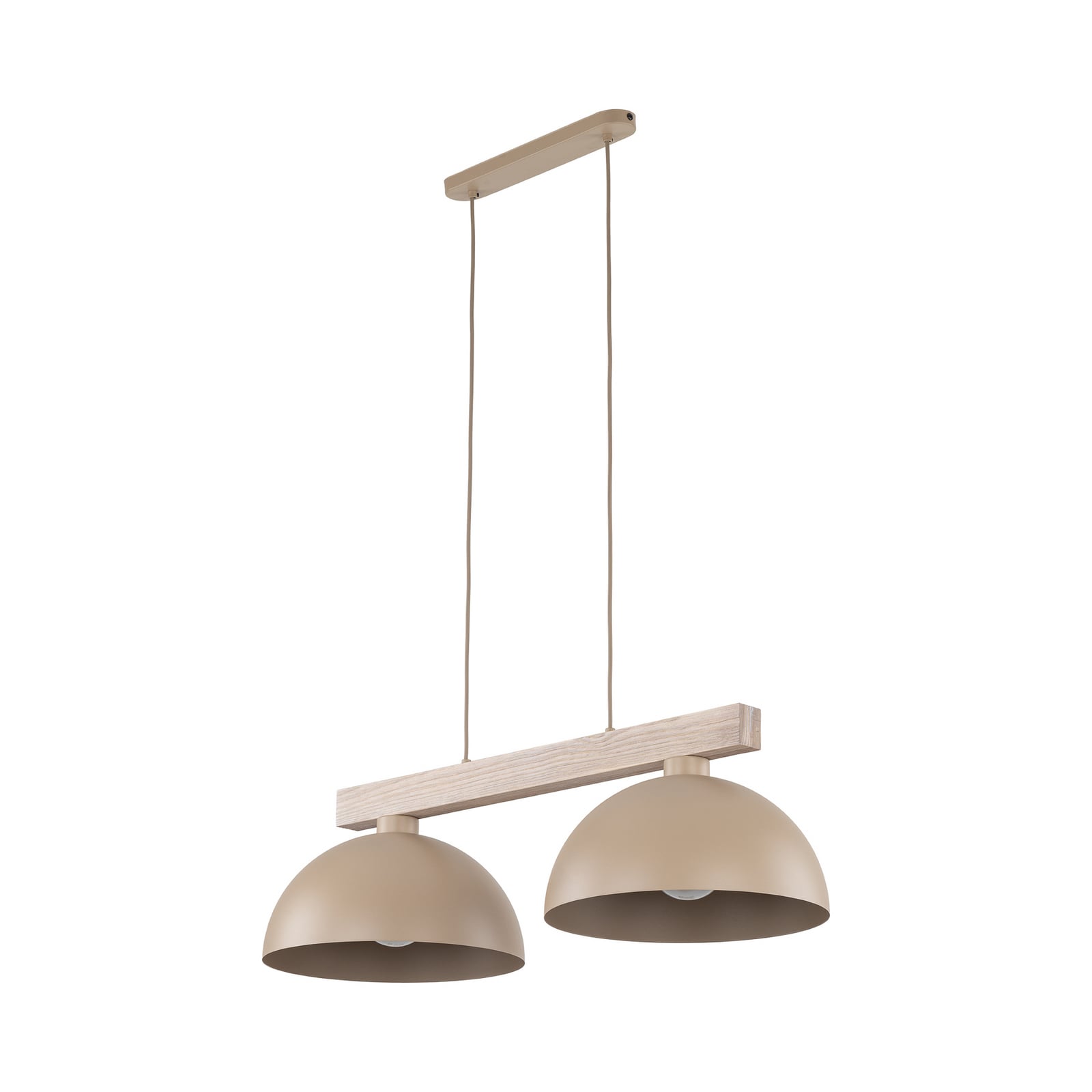Závěsné světlo Oslo, písková barva, 2 žárovky, délka 83 cm, E27