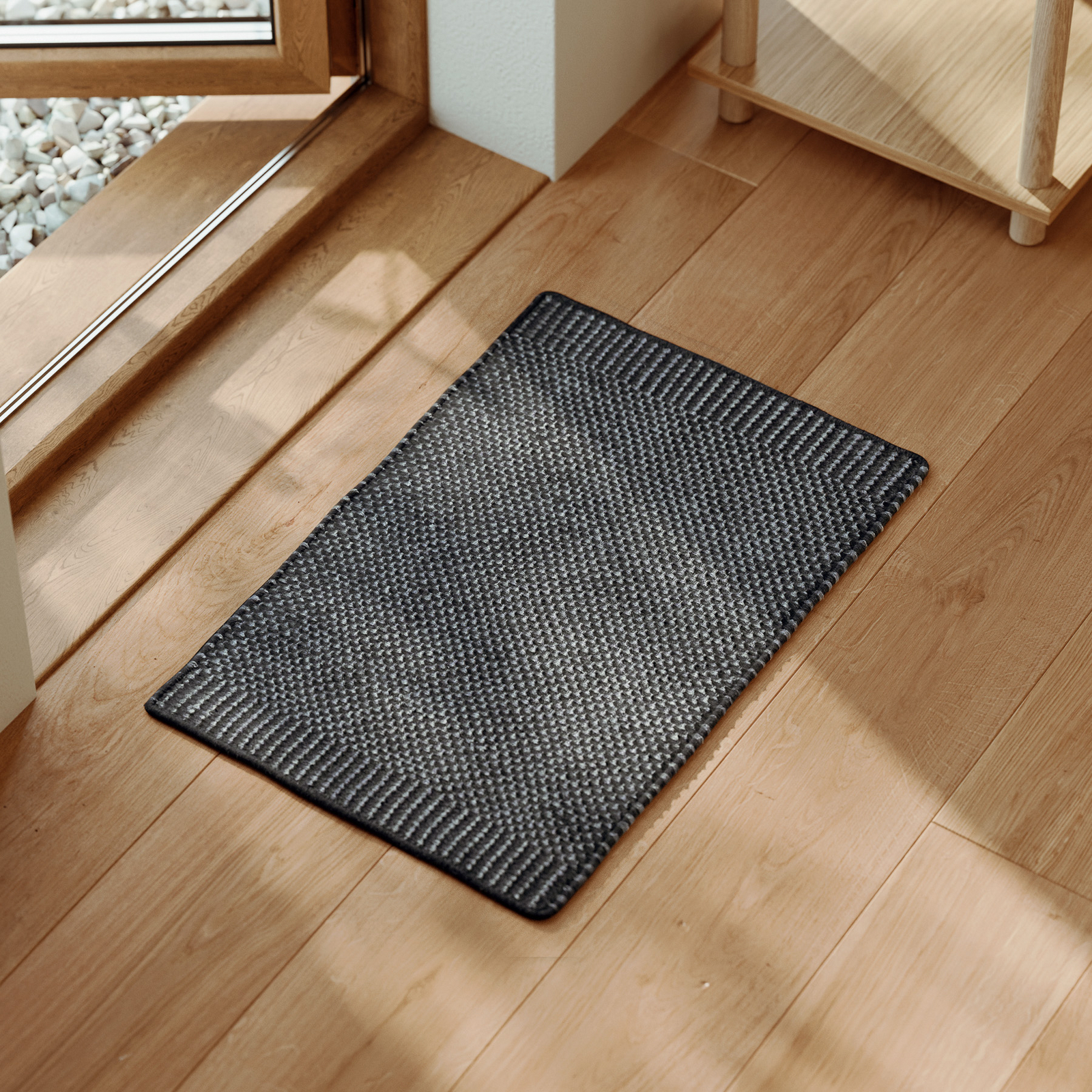 Rombo Türmatte, grau, 40 x 60 cm, Wolle/Jute - Woud