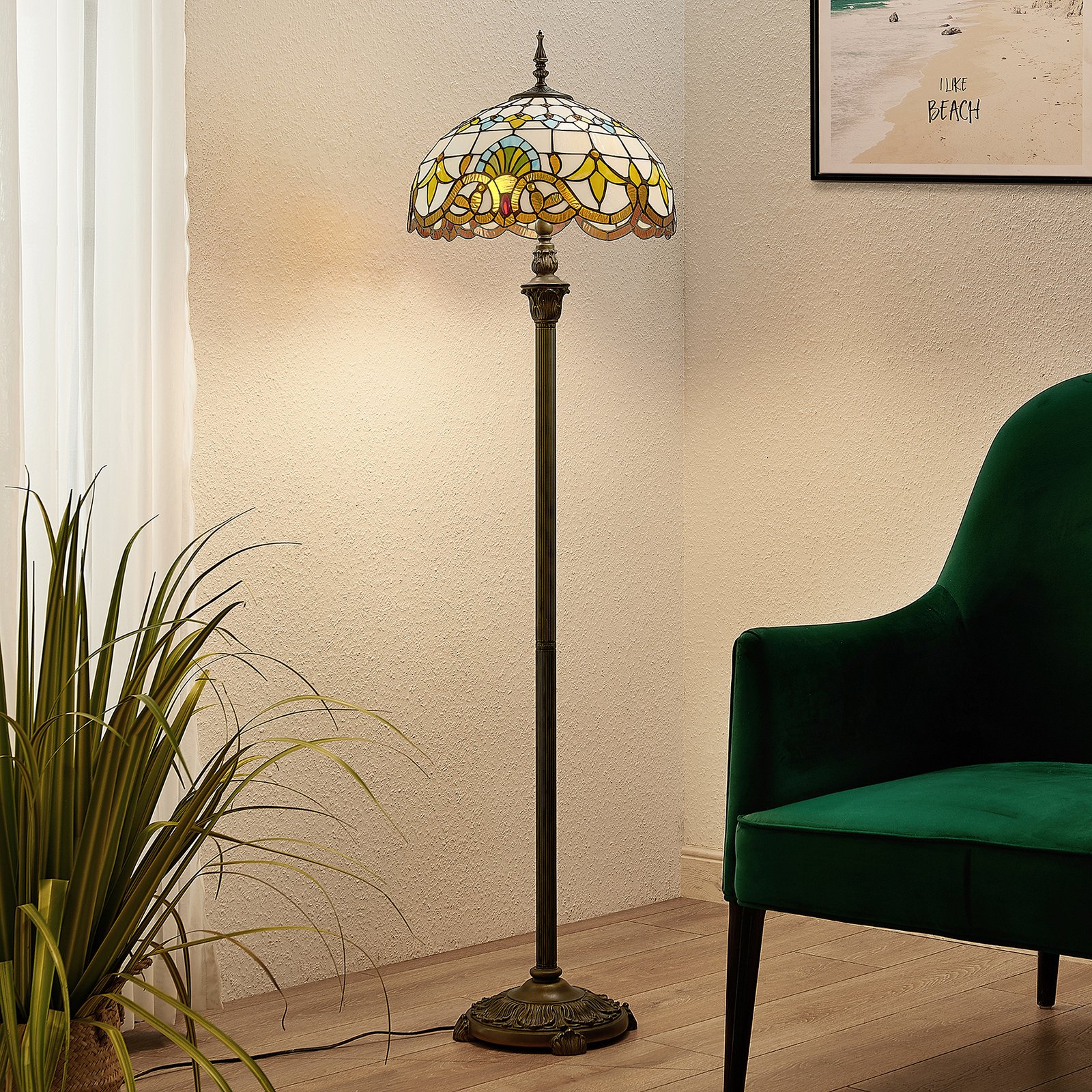 Lindby Audrey Tiffany-style floor lamp