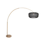 Böjd golvlampa Sparkled Light, brons/svart nylon, 240 cm
