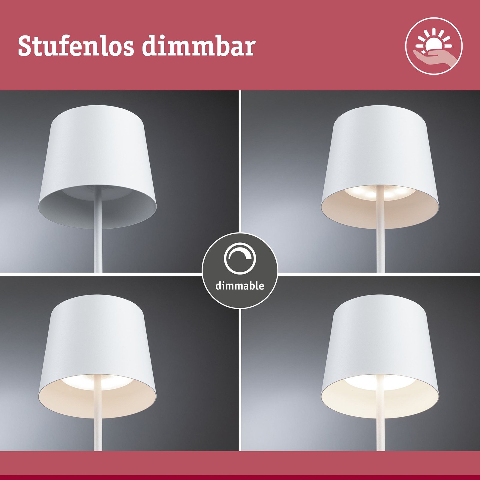 Gilo Portable Table Lamp IP44 Matt White - Paulmann