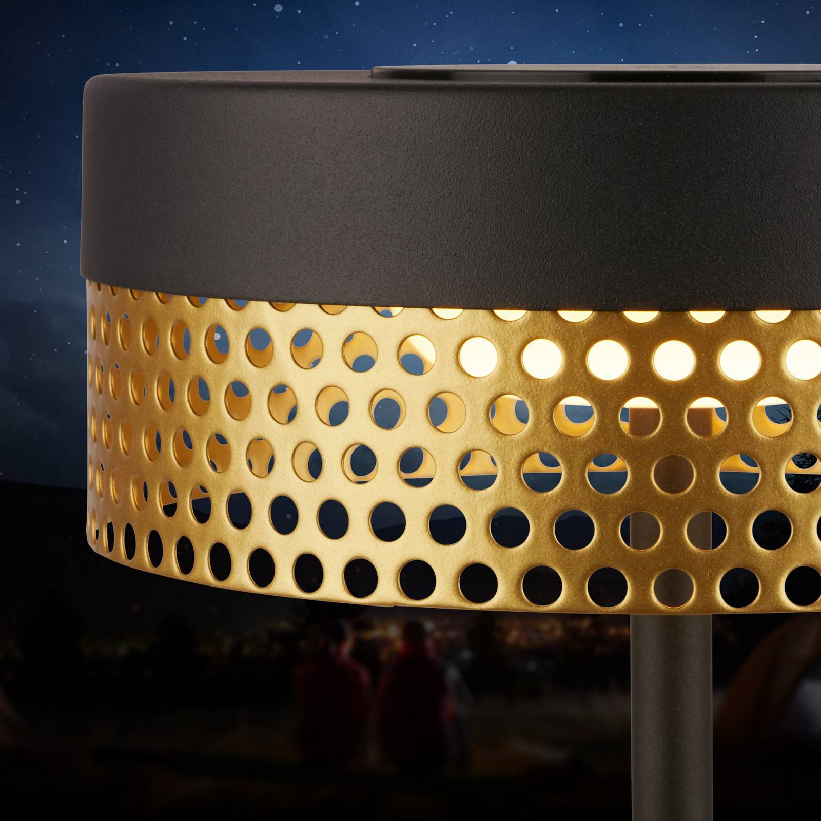 Lampa stołowa akumulatorowa Booha, czarna, metal, IP44, ściemniana