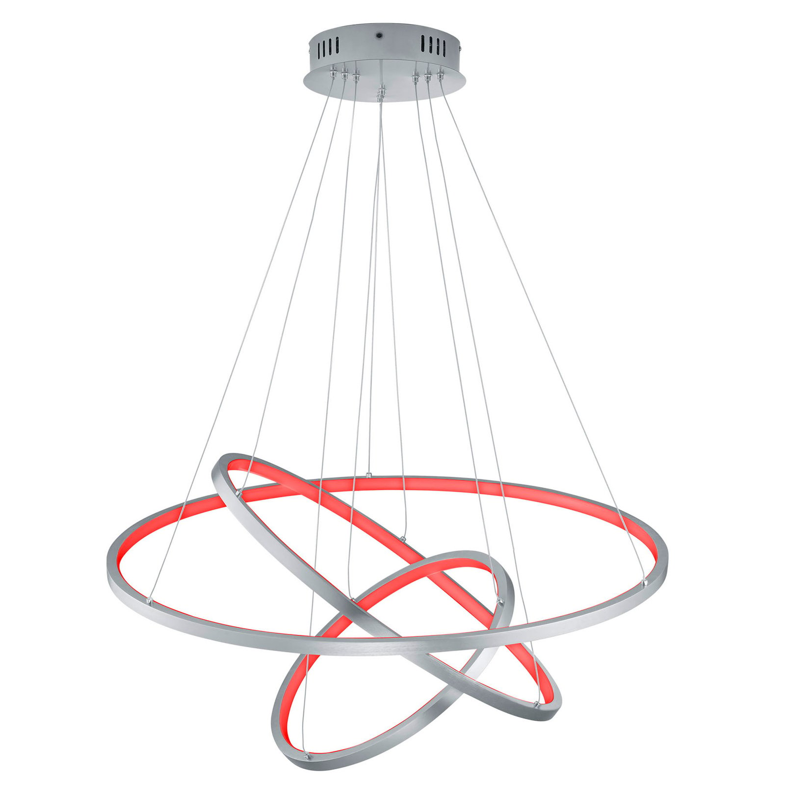 Trio WiZ Aaron suspension LED smart, nickel mat
