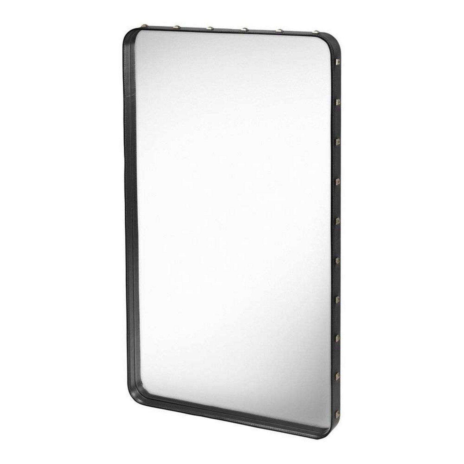 Adnet Wall Mirror Rectangular 65X115 Black Leather - GUBI