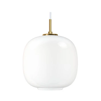 VL45 Radiohus Taklampa Ø250 V3 Mässing/Glossy White Opal - Louis Poulsen