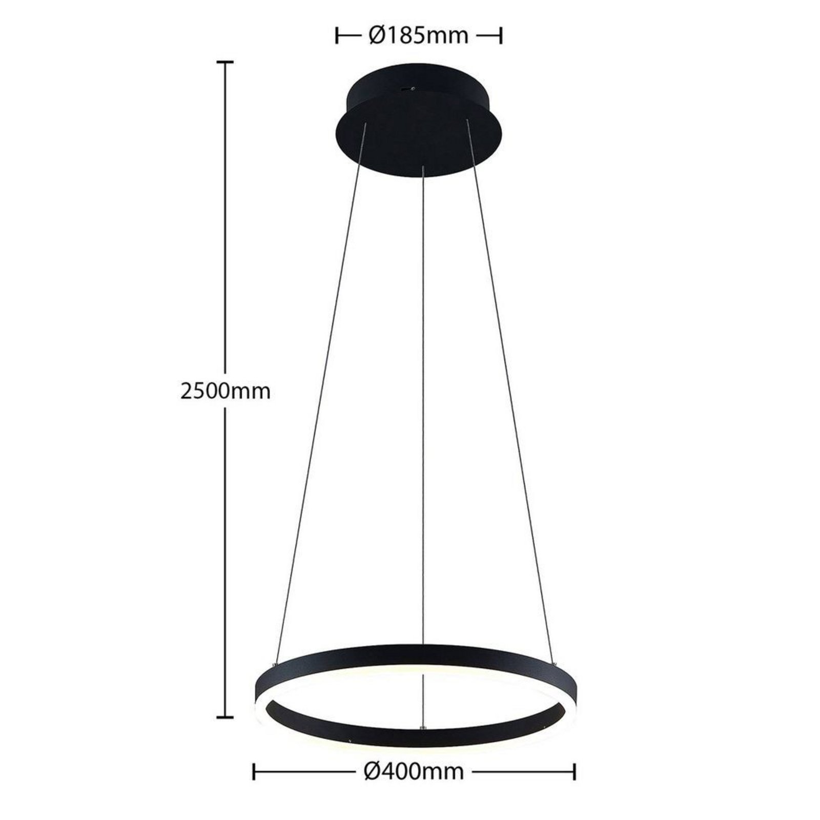 Albiona LED Visilica Ø40 Crna - Arcchio