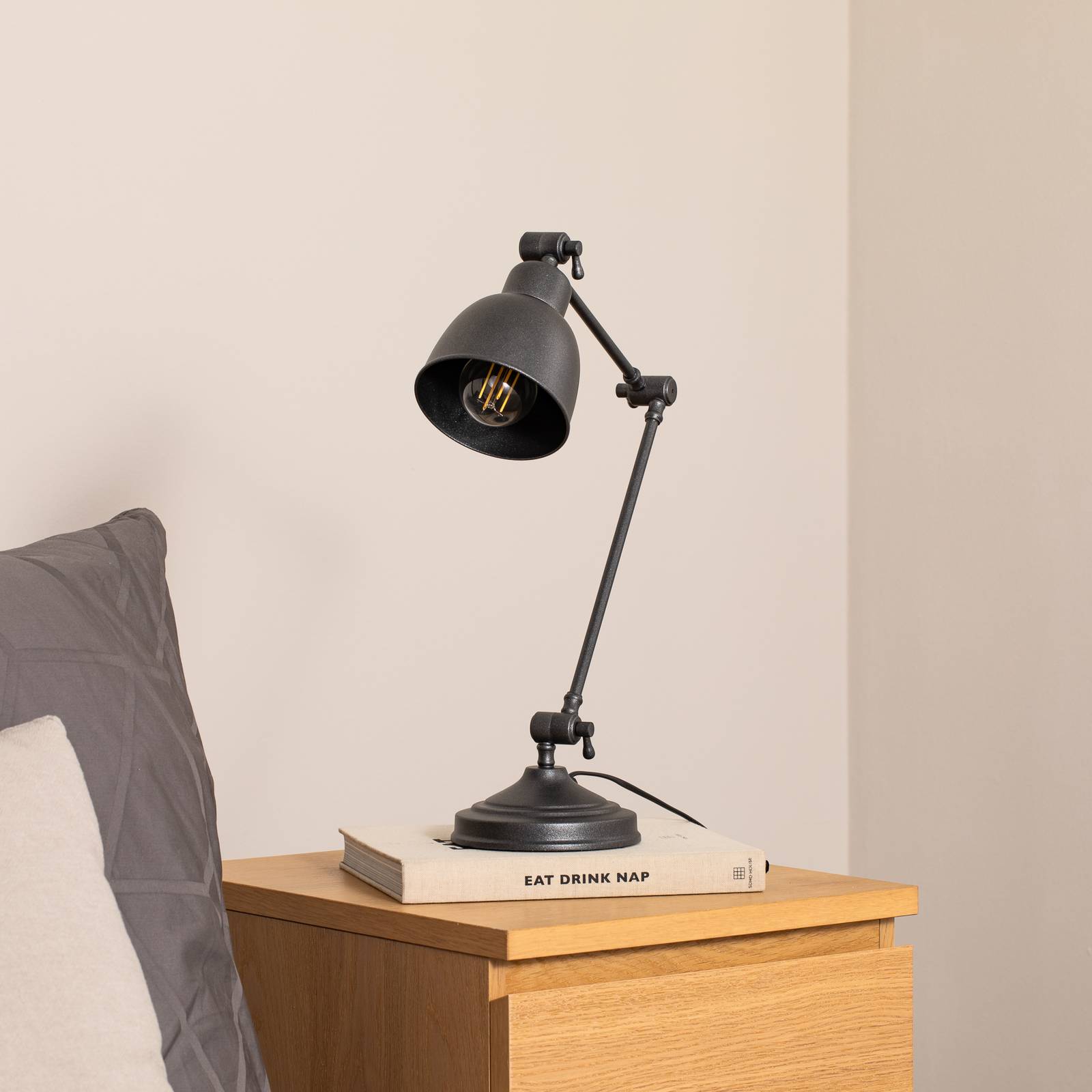 Tischleuchte Emoti, anthrazit, 45 cm hoch, verstellbar günstig online kaufen