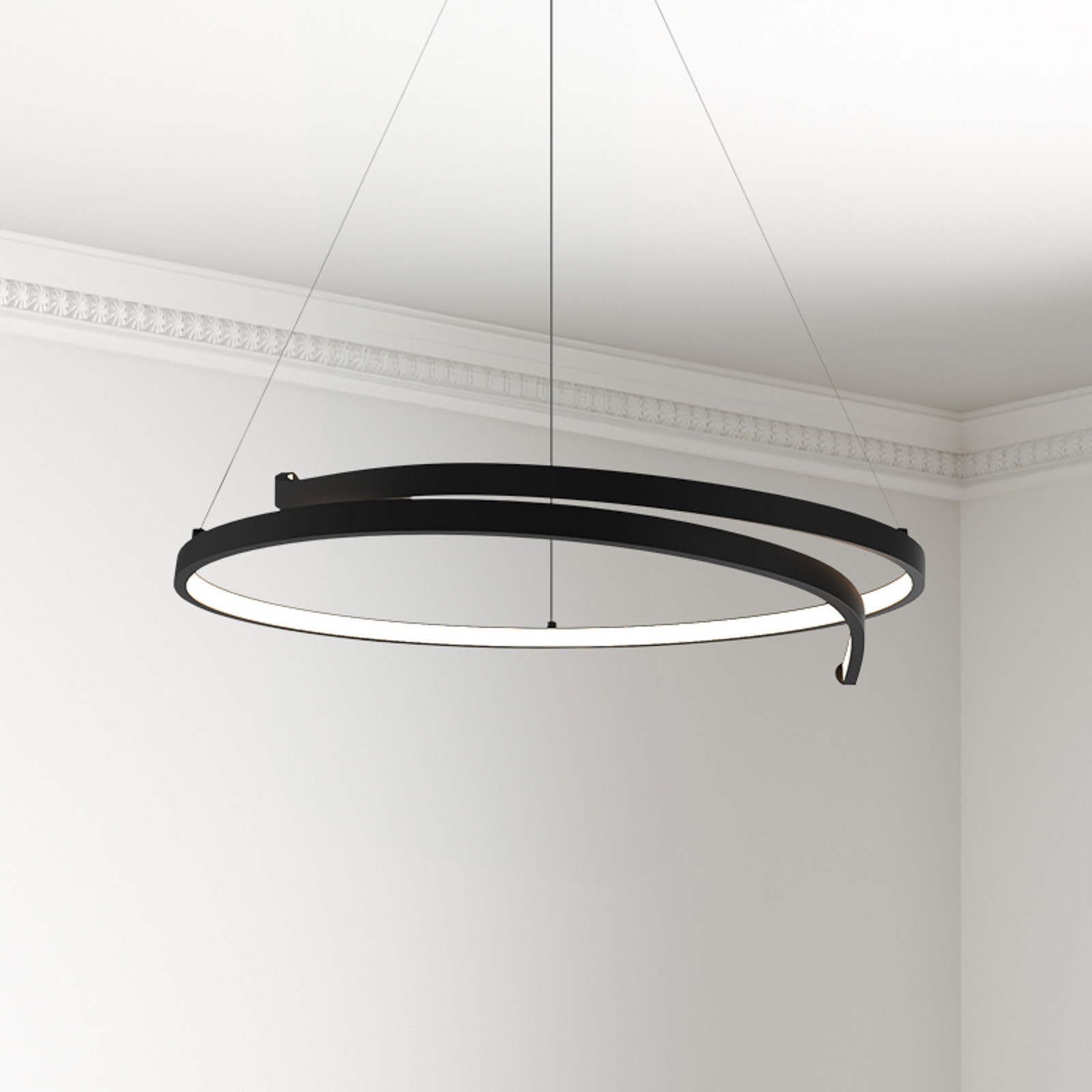 Milagro Lighting Lampă suspendată LED Lorenzo metal negru 4.000 K - Camera de zi / sufragerie - Modern