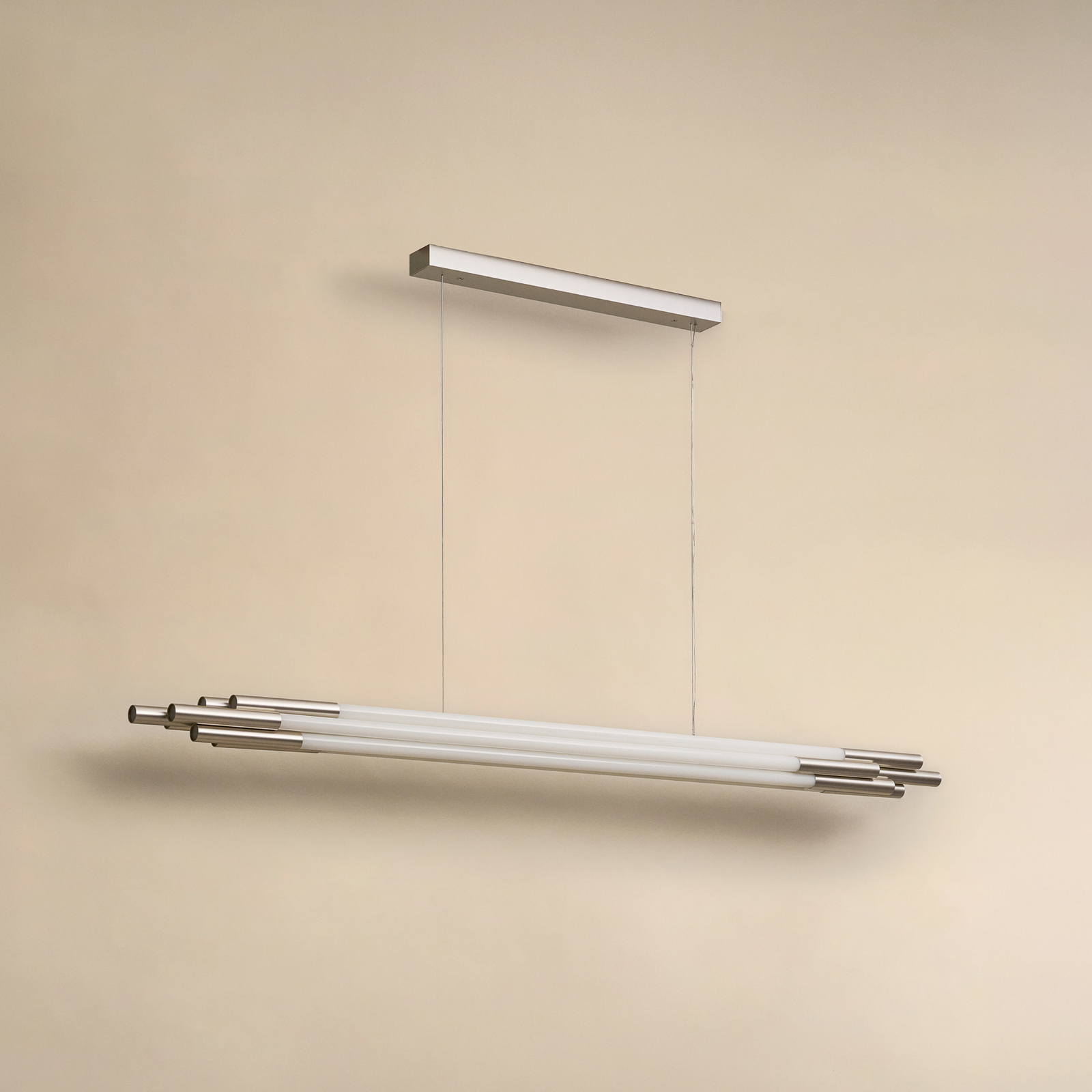 Lampada LED a sospensione ORG, lunghezza 160 cm, color nichel - DCW