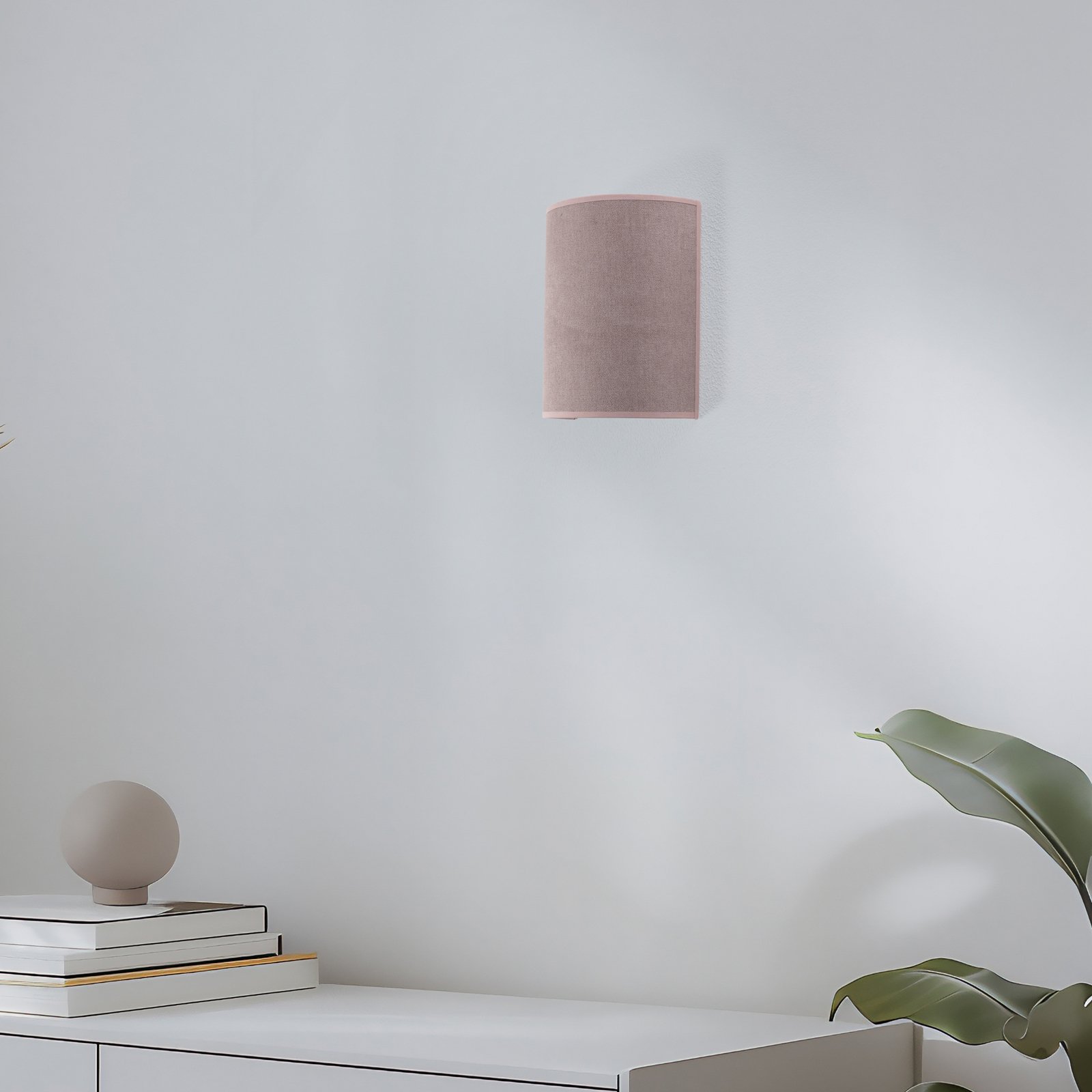 Celine vägglampa, Soro, rosa, tyg, E27