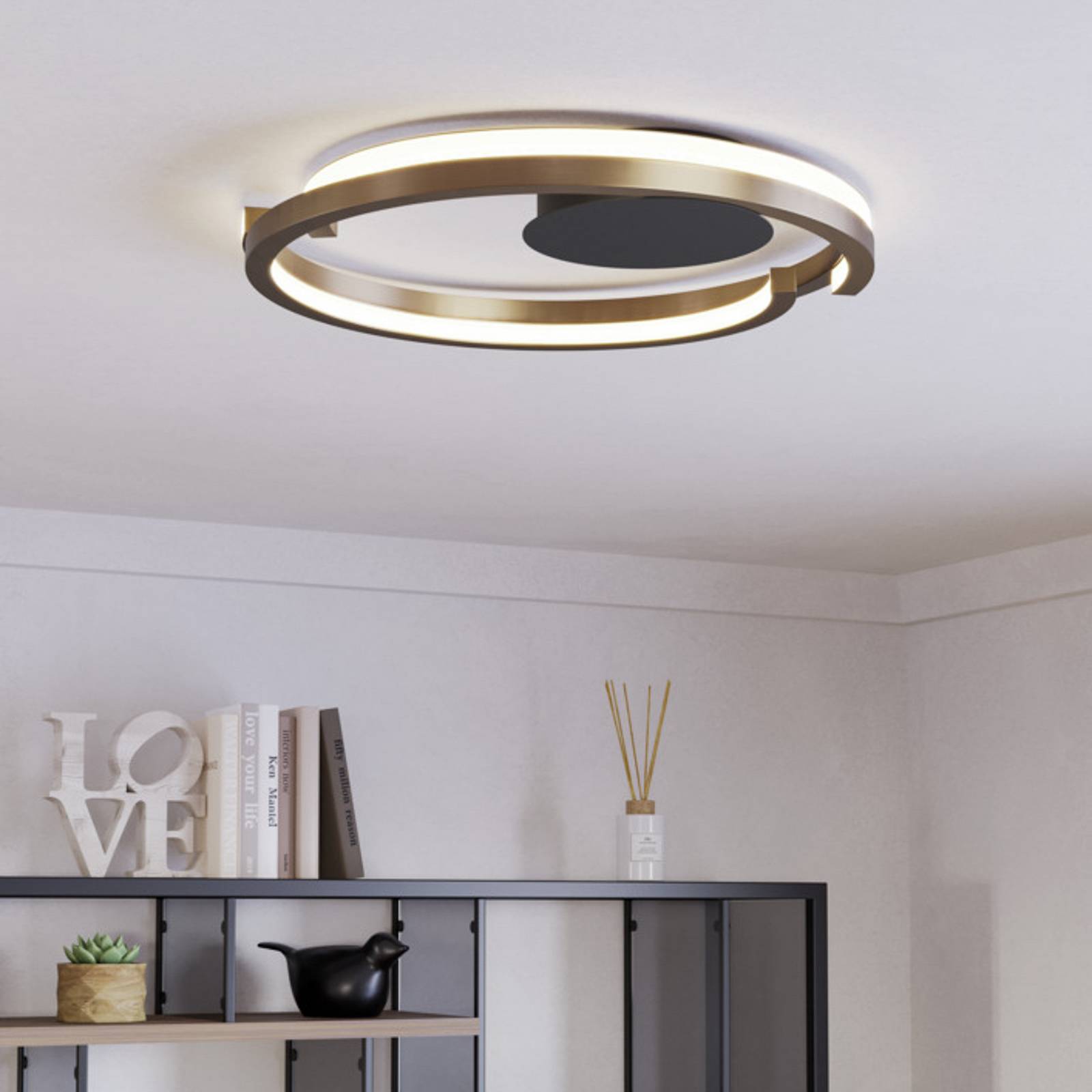 EGLO LED plafondlamp MEZZOMONTE, brons, Ø 48 cm, CCT