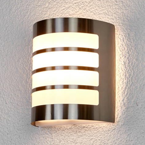 Stripet edelstål-utevegglampe Noyan