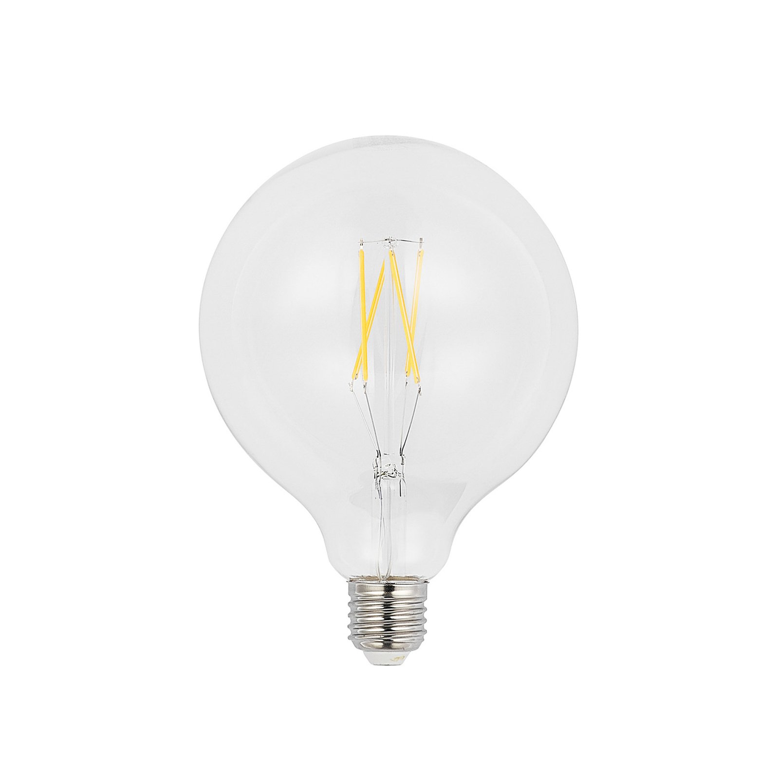 Filament LED bulb E27 6W 2700K G125 globe clear 2x
