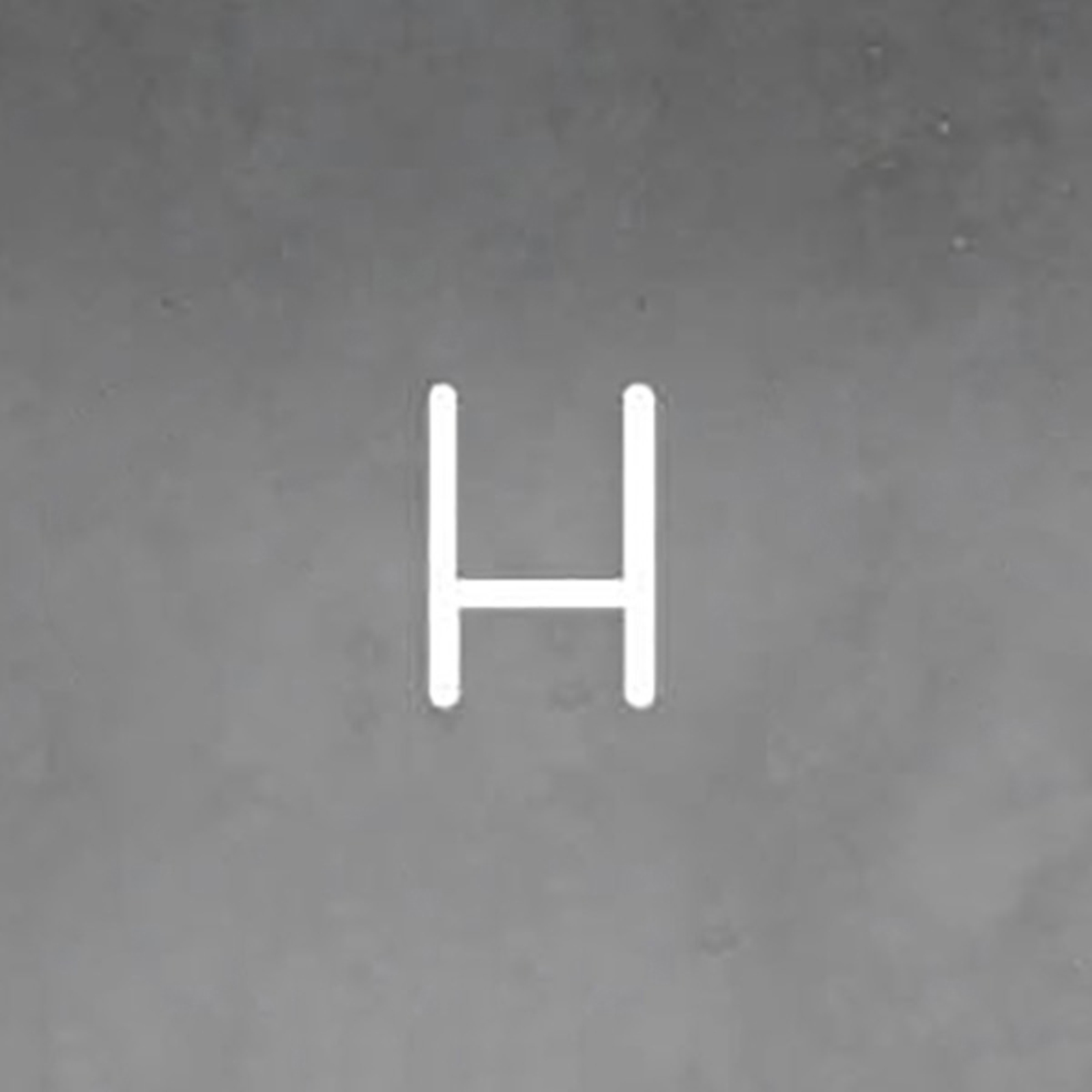 Artemide Alphabet of Light wall capital H, for Living / Dining Room, methacrylate, aluminium, 27 W, energy efficiency: A++, W: 65 cm, H: 95 cm