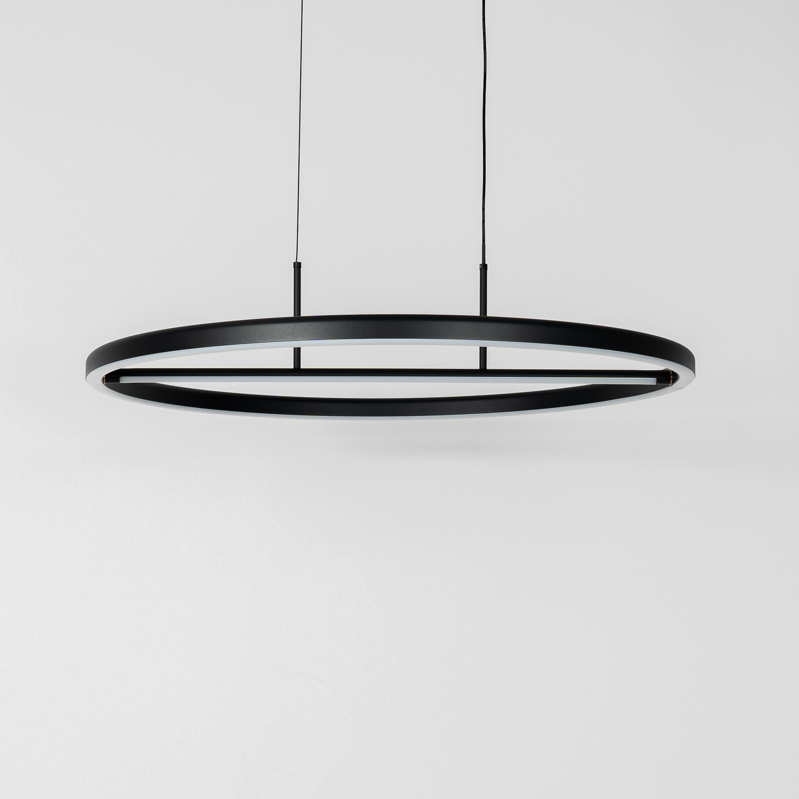 Lucande Virvera LED függő lámpa, kerek, fekete