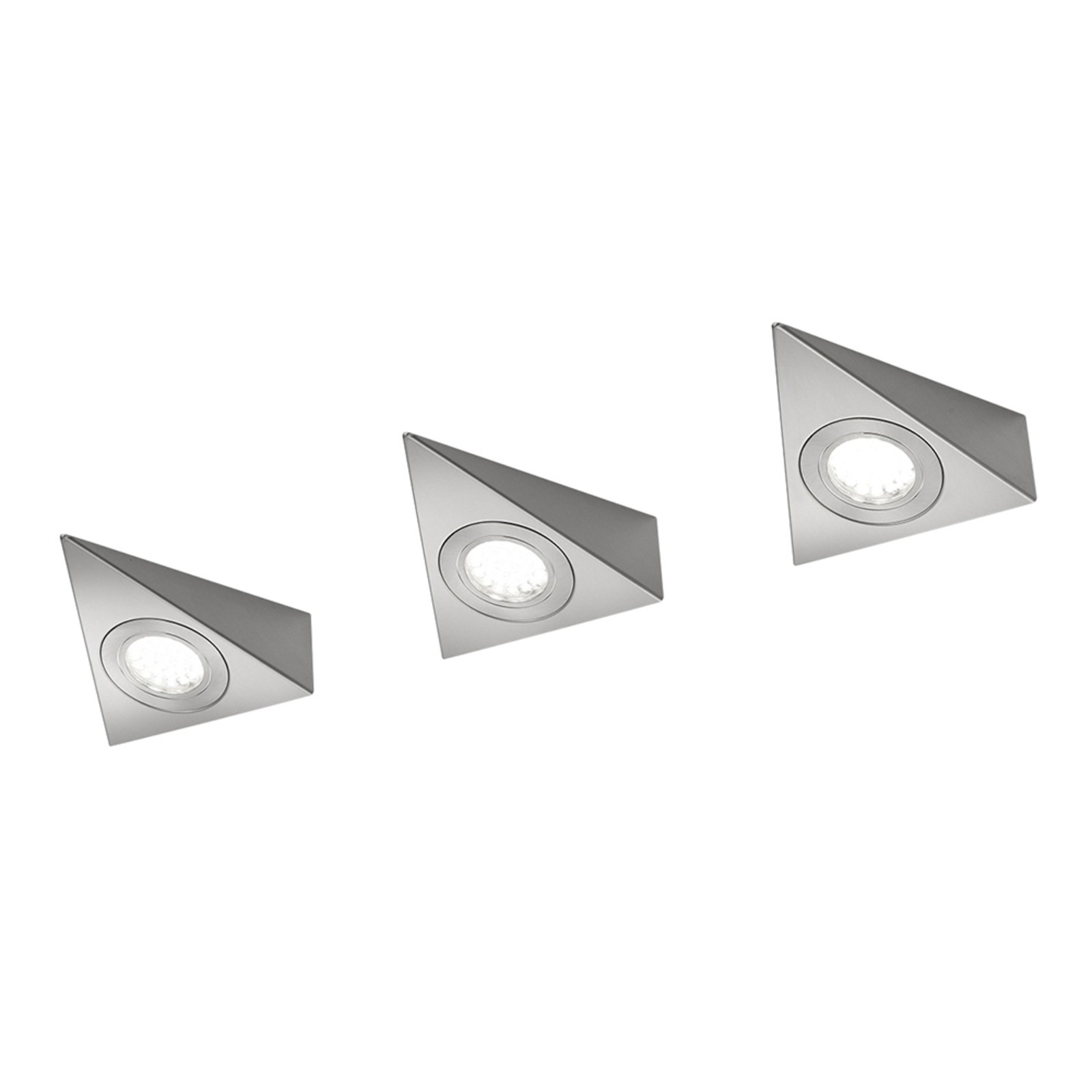 LED meubelverlichting Ecco 3per set, nikkel mat