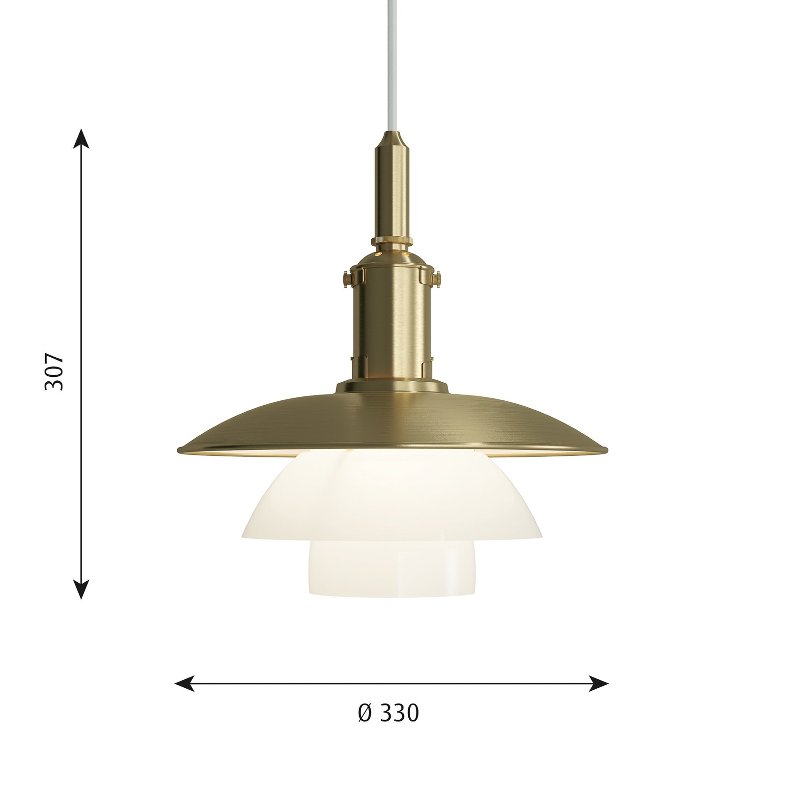 PH 3/3 Lampa Wisząca Limited Edition Brass/Opal - Louis Poulsen