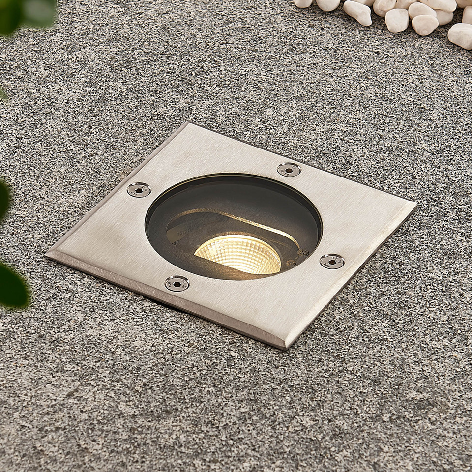 Lucande Doris LED Square Nedgrävnings Spot, metallisk från Lucande