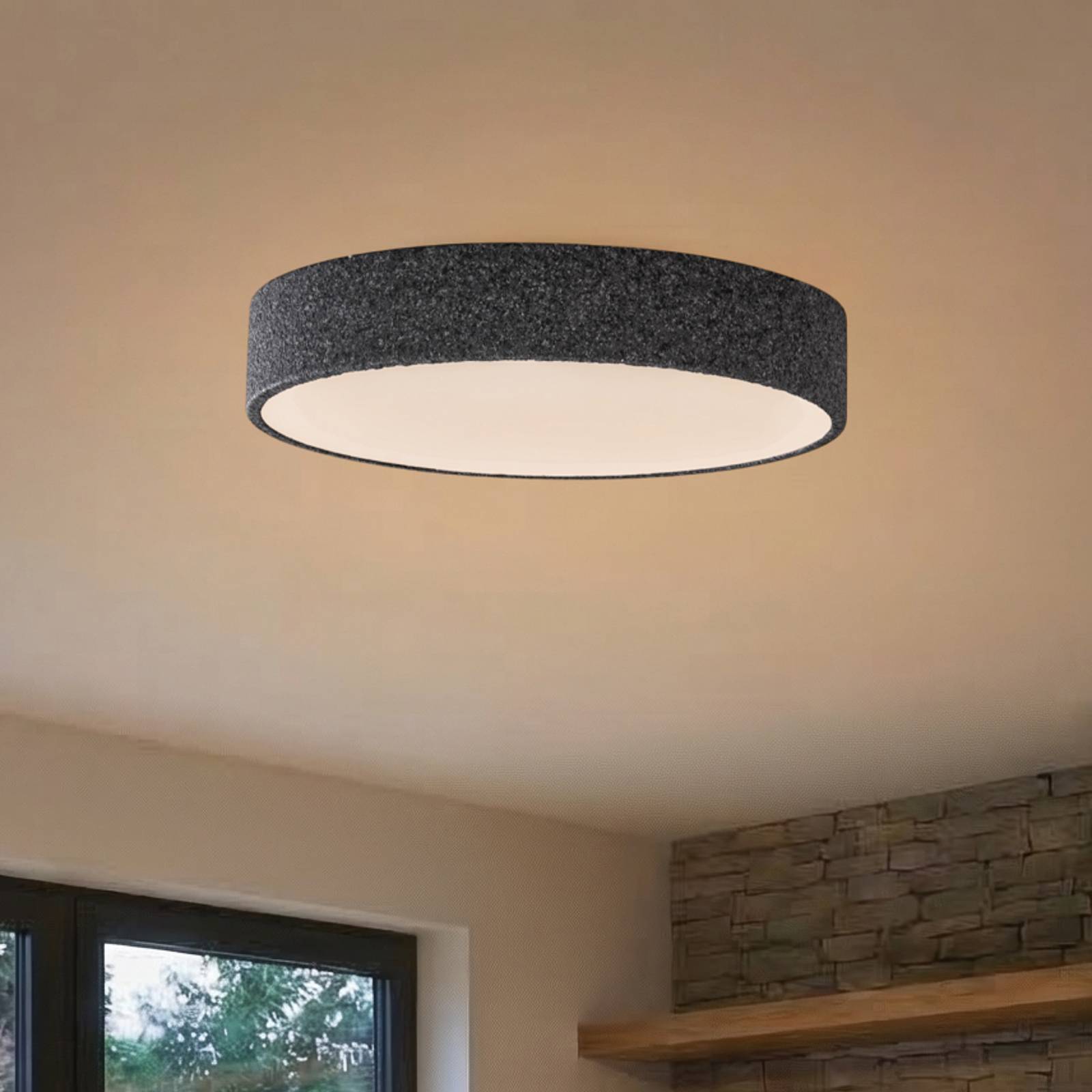 Lindby Smart Plafonnier LED Elmor Ø 45 cm gris RVB CCT