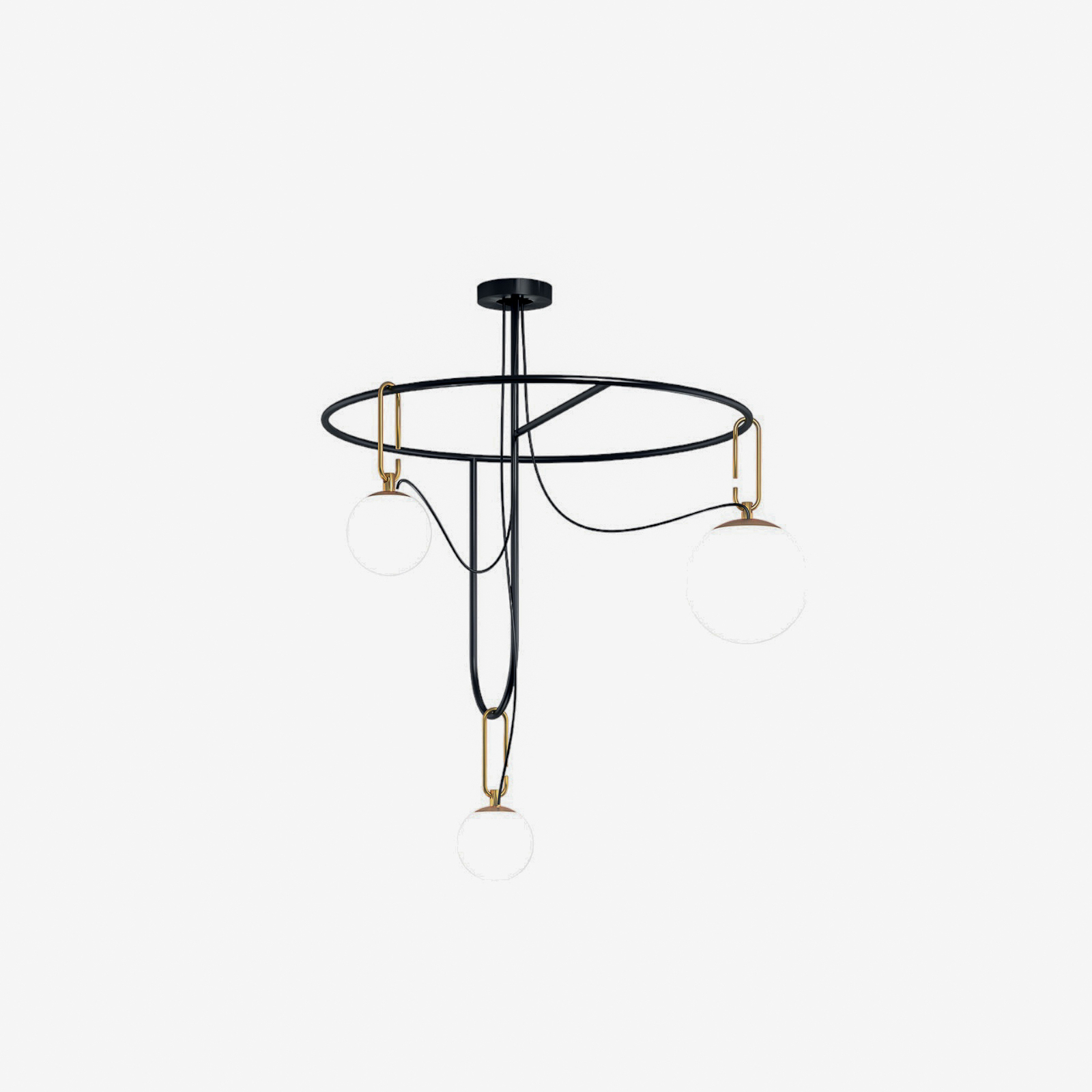 Artemide nh S4 suspension en verre, à 3 lampes