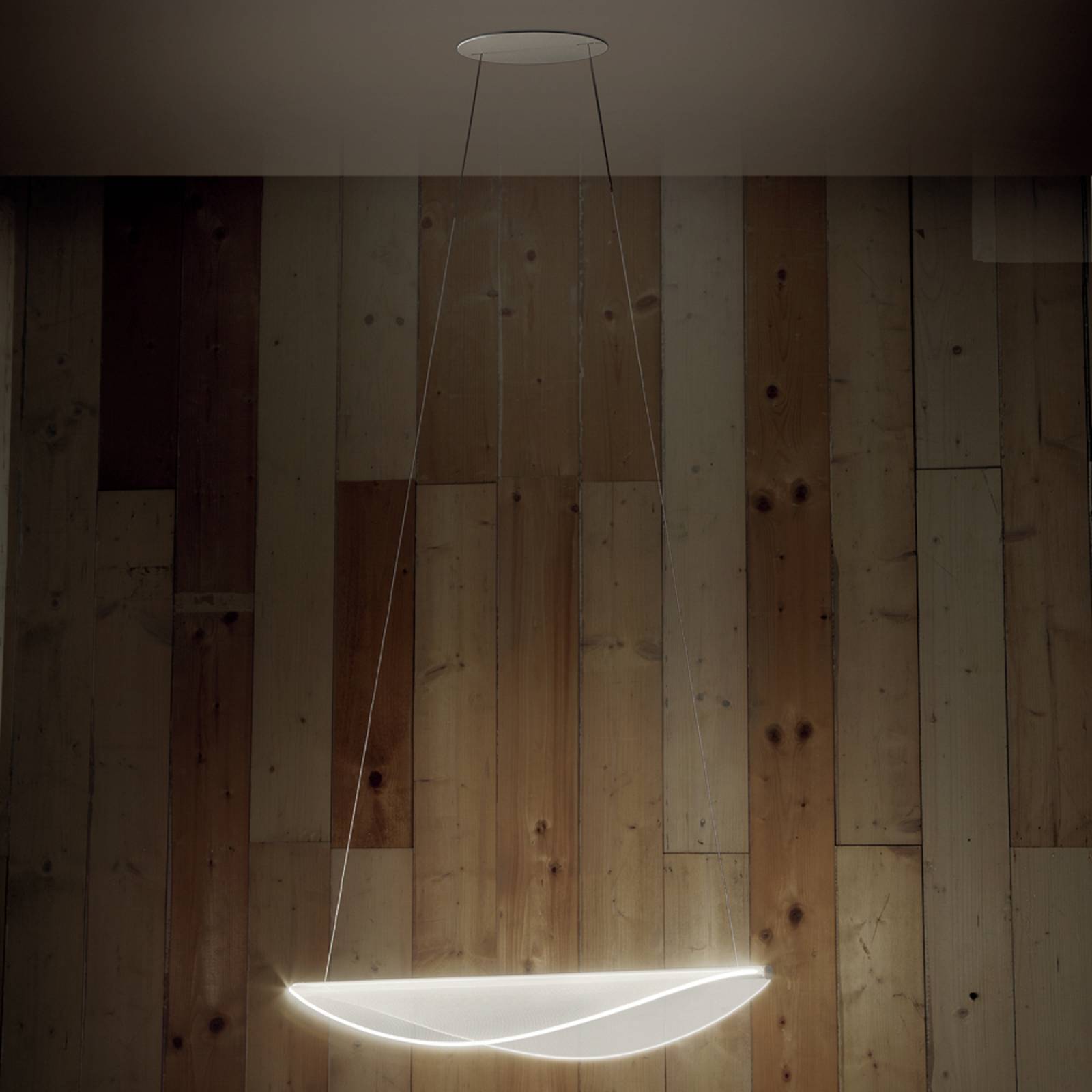 Stilnovo Diphy LED-pendellampe hvit lengde 53,6 cm