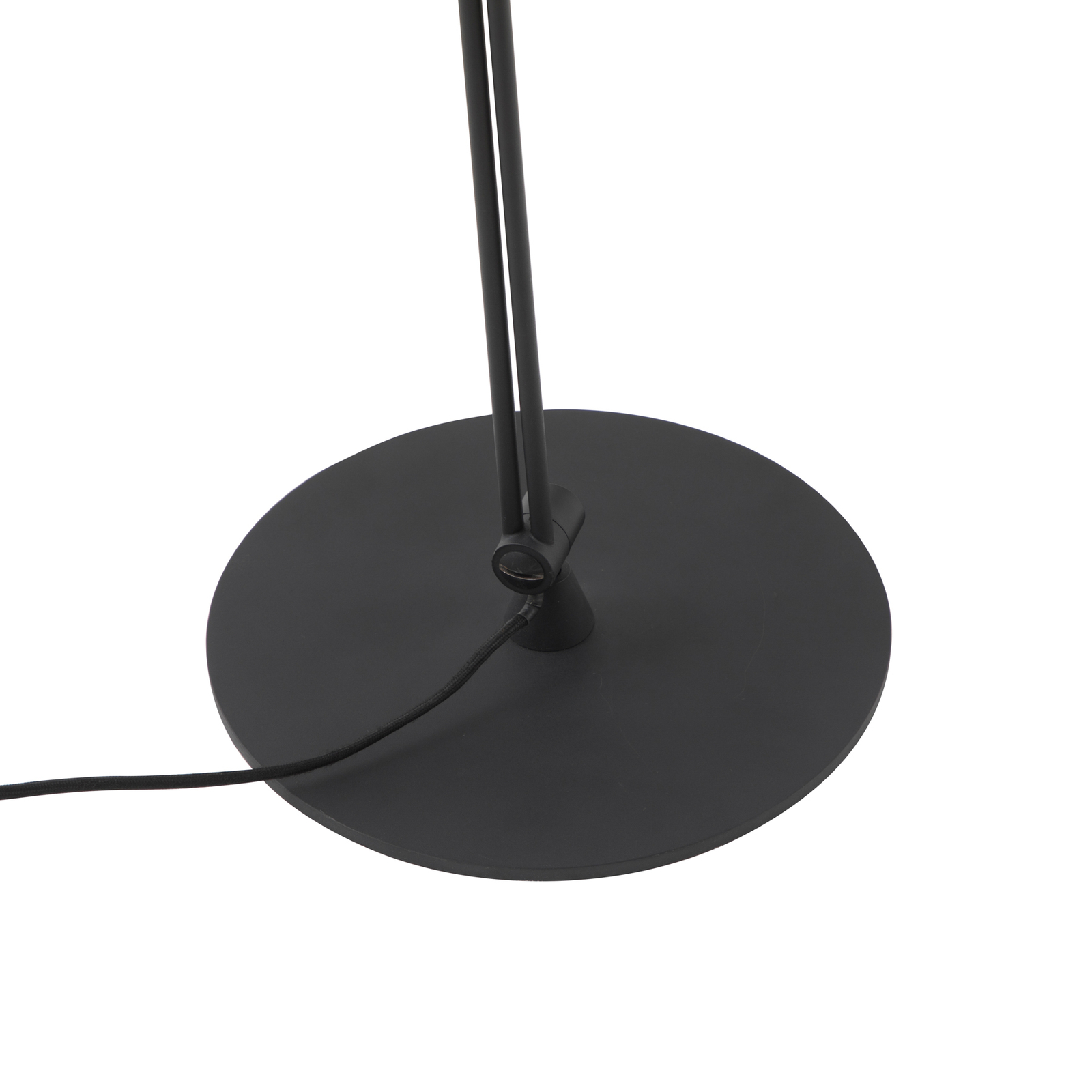 Подова лампа Lucande Caelia, черна, текстил, регулируема