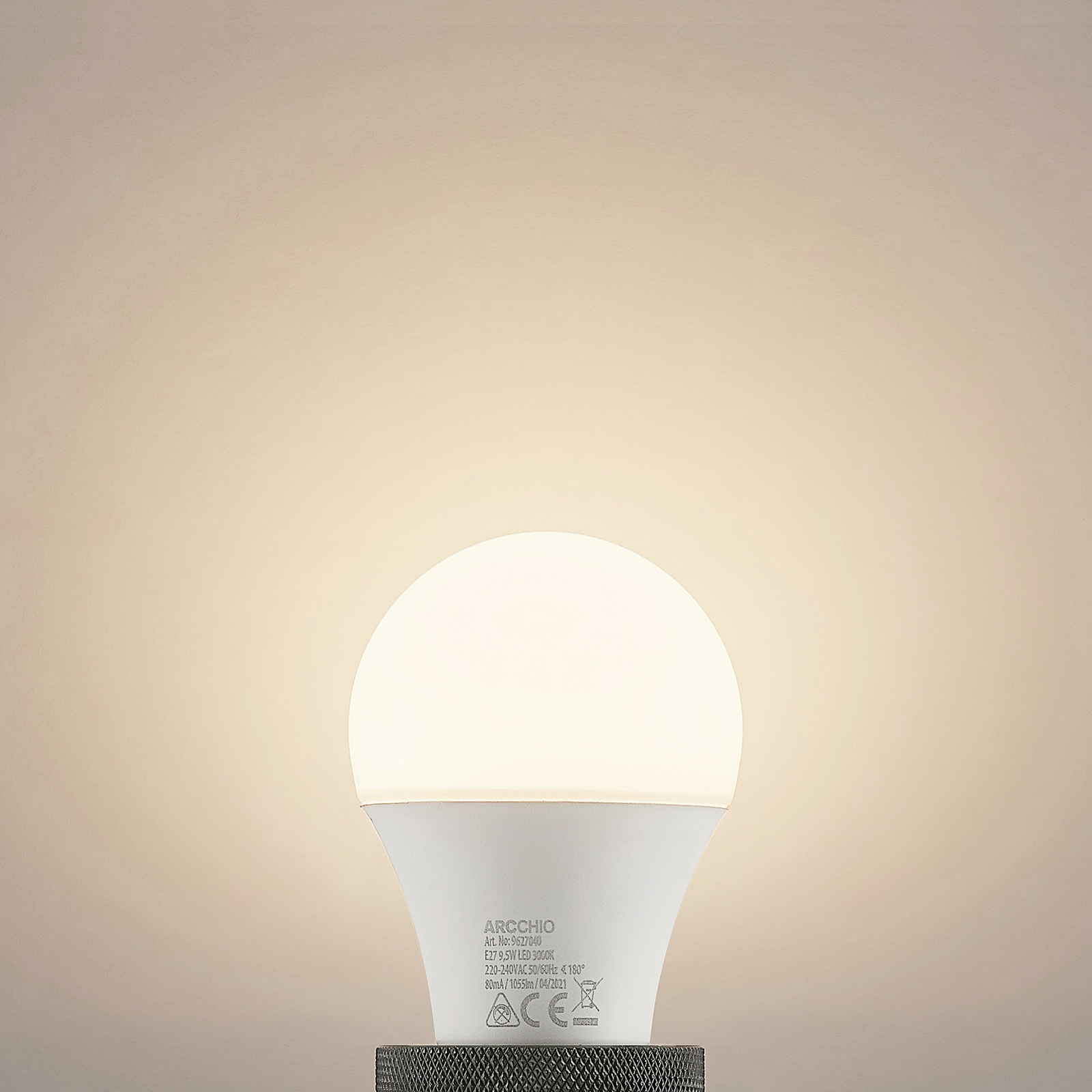 LED bulb E27 A60 9.5 W 3,000 K opal 6-pack
