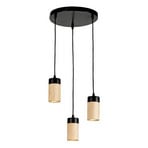 Plain 3 Cluster Závěsná Lampa Black/Wood - Envostar