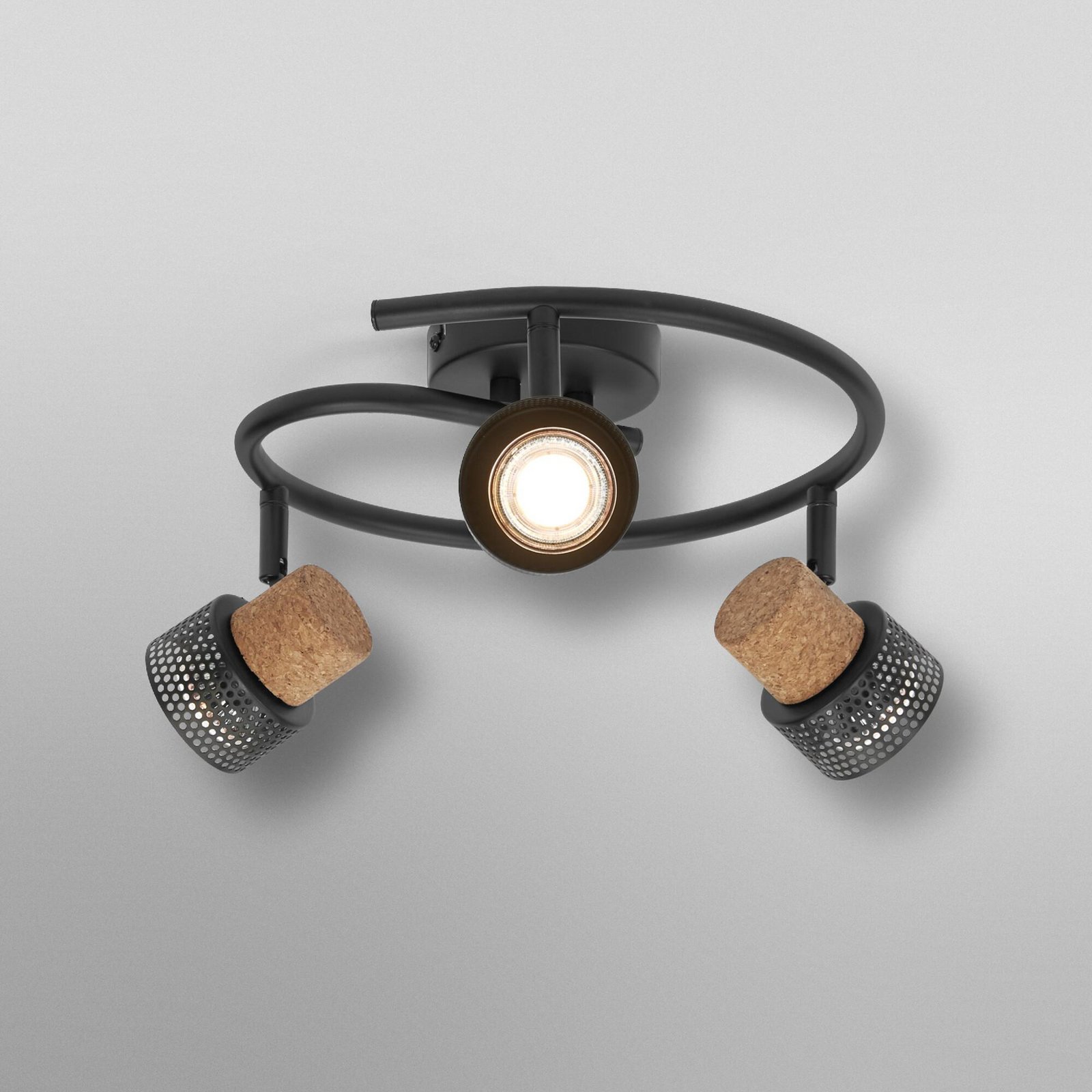 OSRAM Deckenstrahler CORK SPIRAL schwarz 3-Spot GU10-LED 927