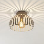 Mogano 3 ceiling light, beige, Ø 28 cm, metal, E27