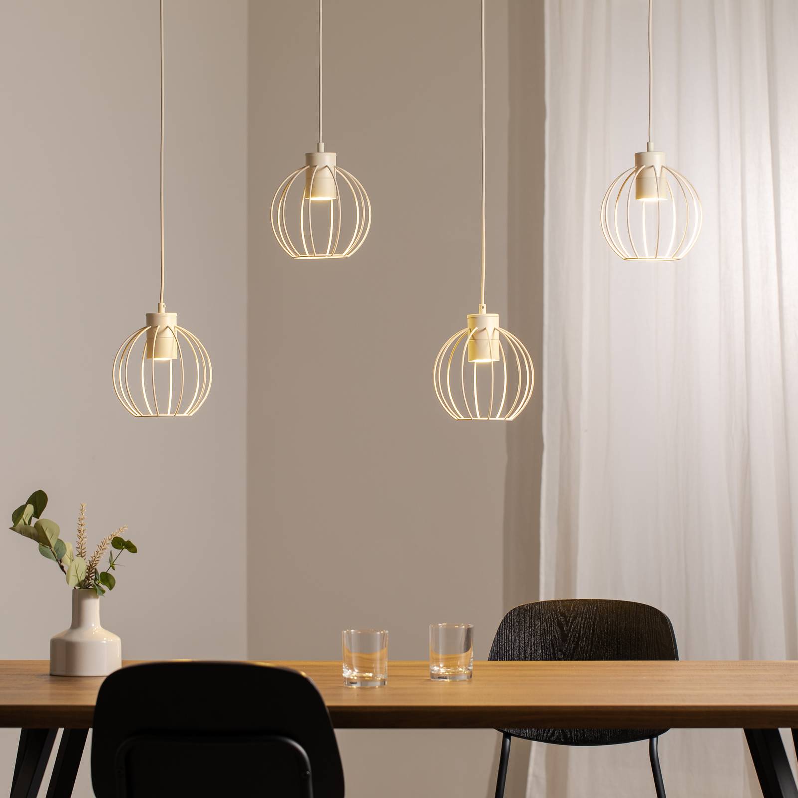 Lampa wisząca STARLIGHT, kremowy biały, 4-punktowa, długość 100 cm, metalowa