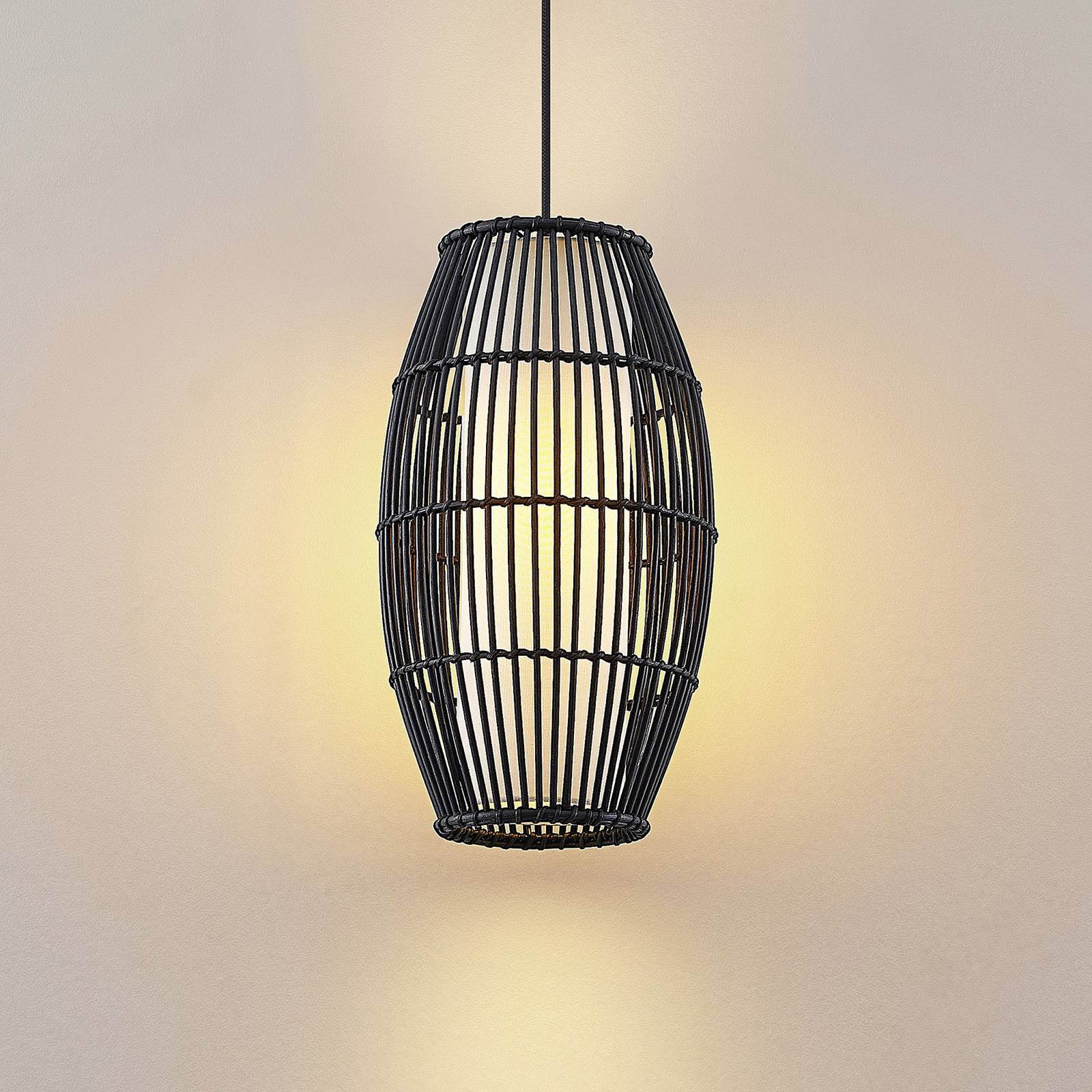 Lampa wisząca Lindby Svejamira, bambus, żarówka