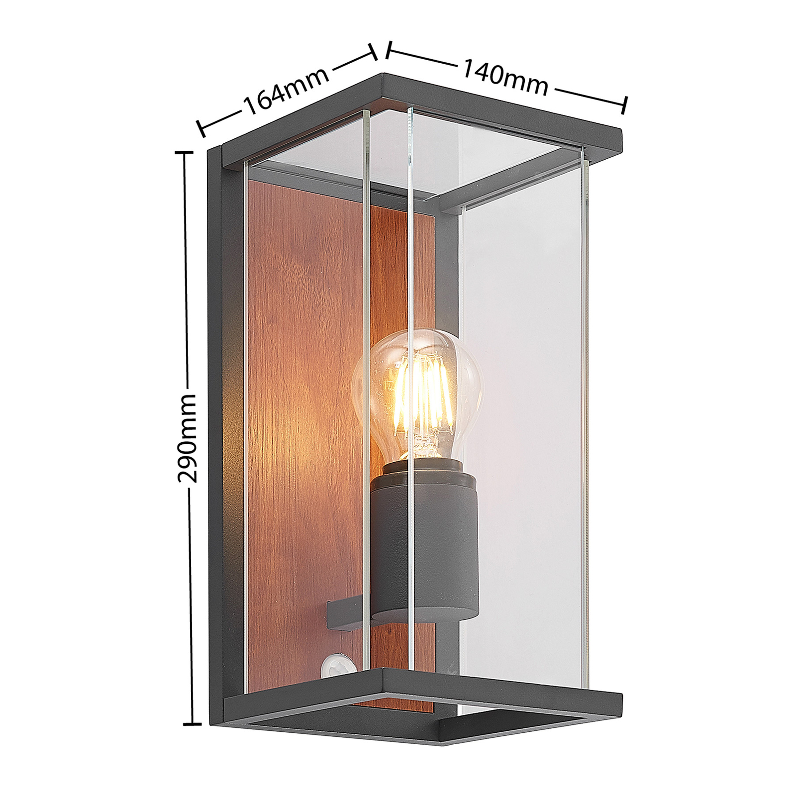 Lucande Elwin wall light, one-bulb, sensor
