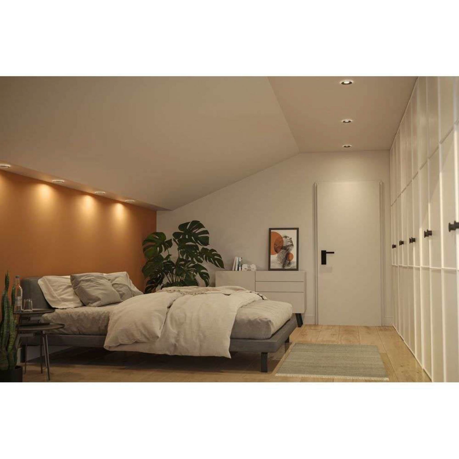 Paulmann LED inbouwlamp Sormus zwart, Ø 10 cm, IP65, set van 3