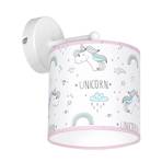 Wandlamp Unicorn, wit, met eenhoorn-motief