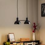 Lucande Mostrid lámpara colgante, negro, 2 luces