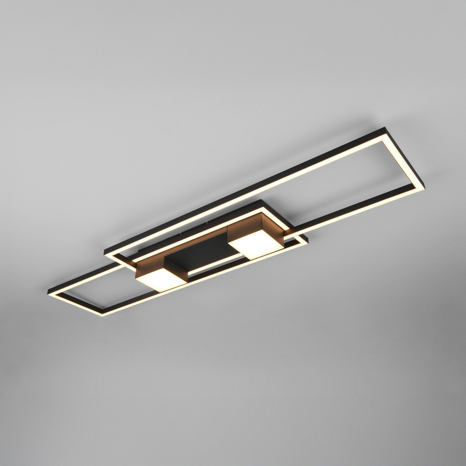 Trio Lighting Albany LED plafonieră LED negru 100 x 28 cm aluminiu CCT dimabil - Camera de zi / sufragerie - modern - negru mat