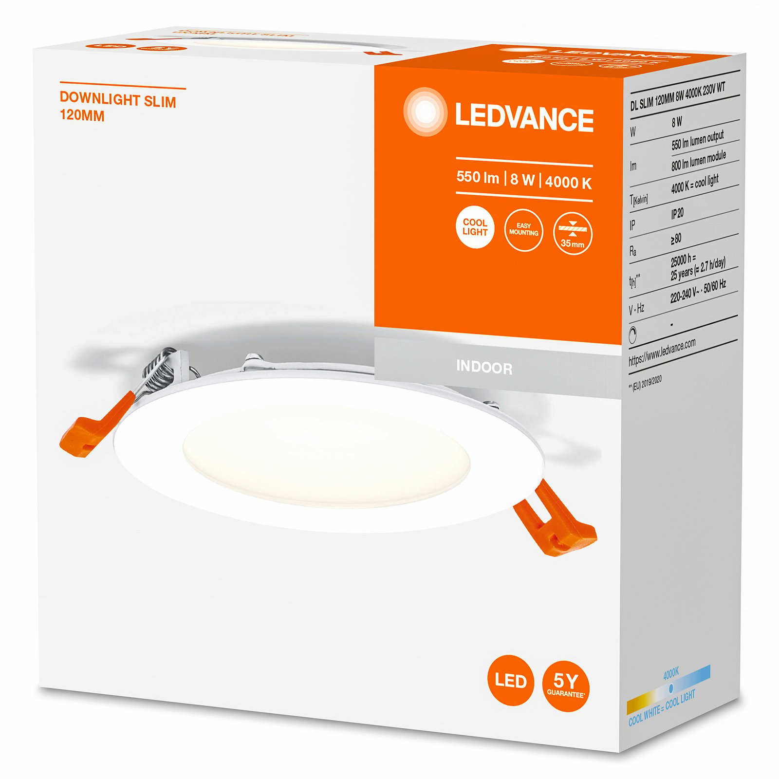 LEDVANCE Recess Slim LED-Einbaulampe Ø12cm 4000K