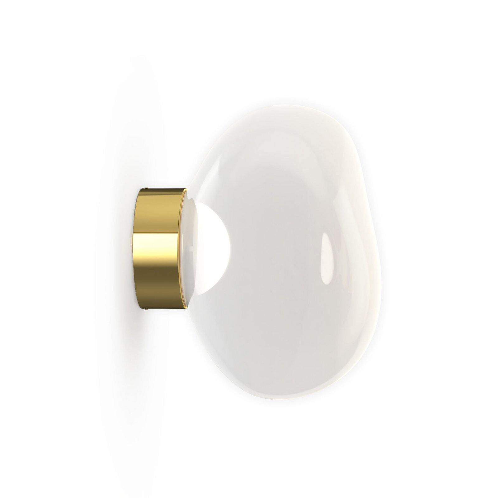 Tom Dixon LED-Wandlampe Melt, Ø 29 cm, opal/goldfarben