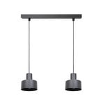 Rif 2 pendant light, olive green, 2-bulb, linear, steel