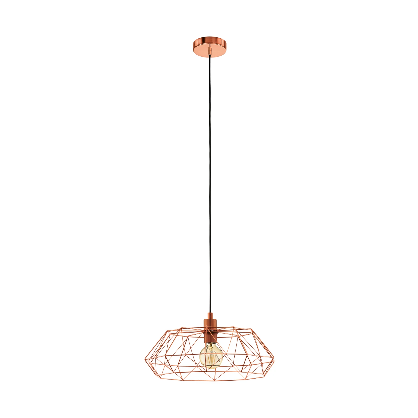 Lámpara colgante Carlton 2 rejilla cobre Ø45,5cm