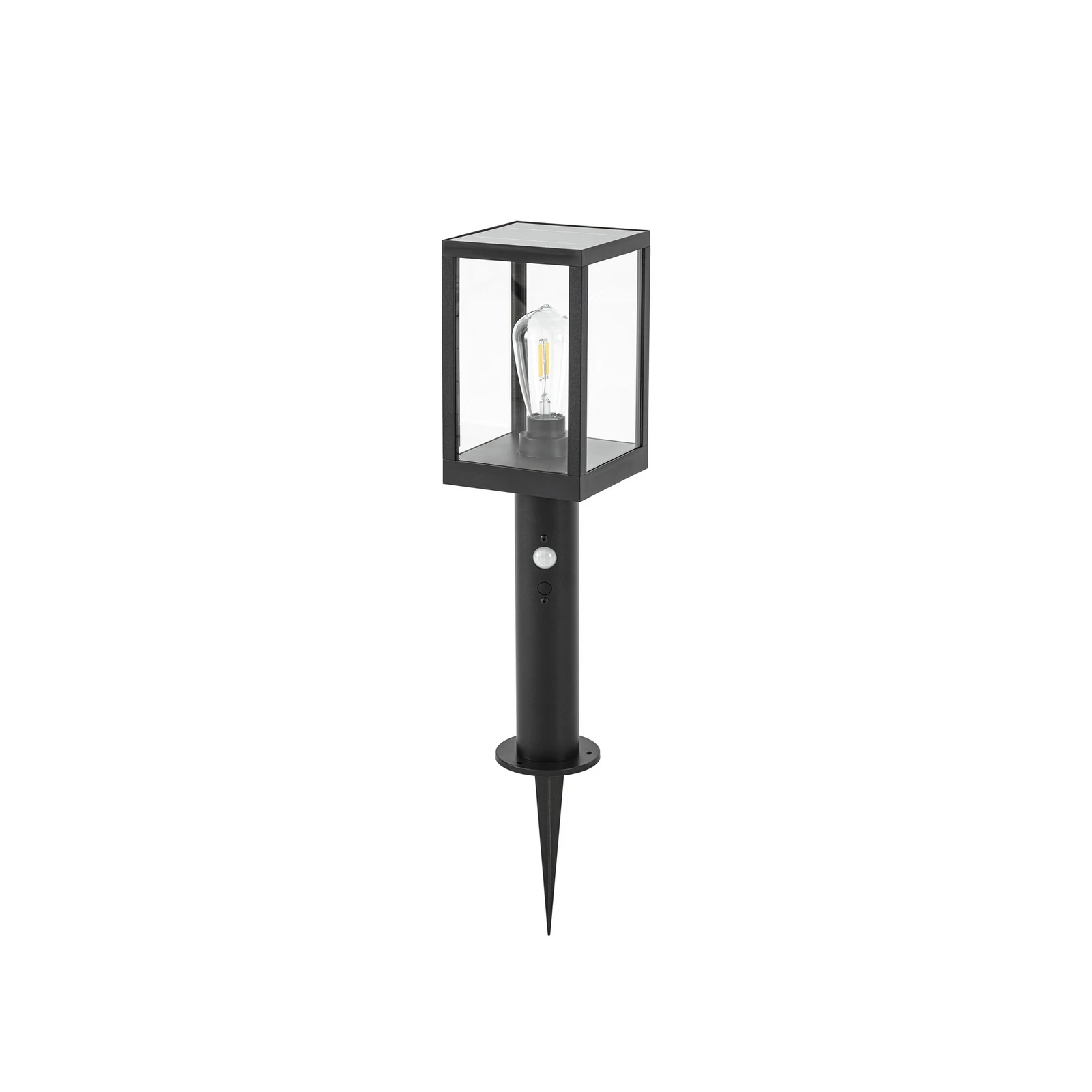 Lindby LED ηλιακό φως διαδρόμου Relto, αισθητήρας, πασσάλου, 50 cm