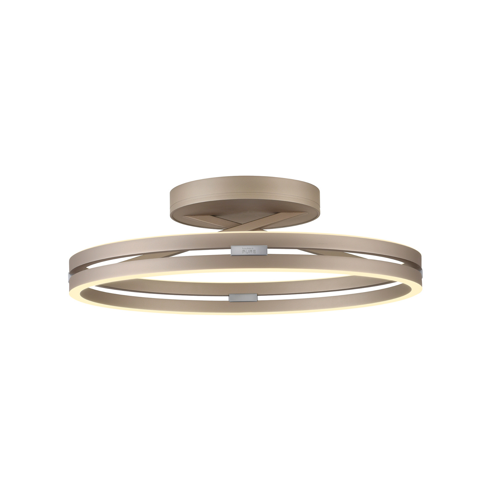 Plafón LED PURE Loop color bronce, metal Ø 60 cm CCT